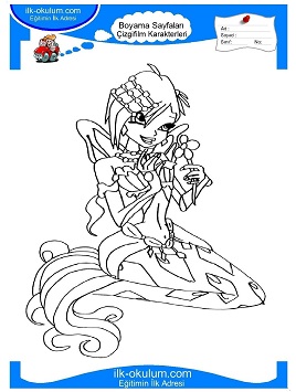 Çocuklar İçin Winx Club Denizkızı Boyama Sayfaları 